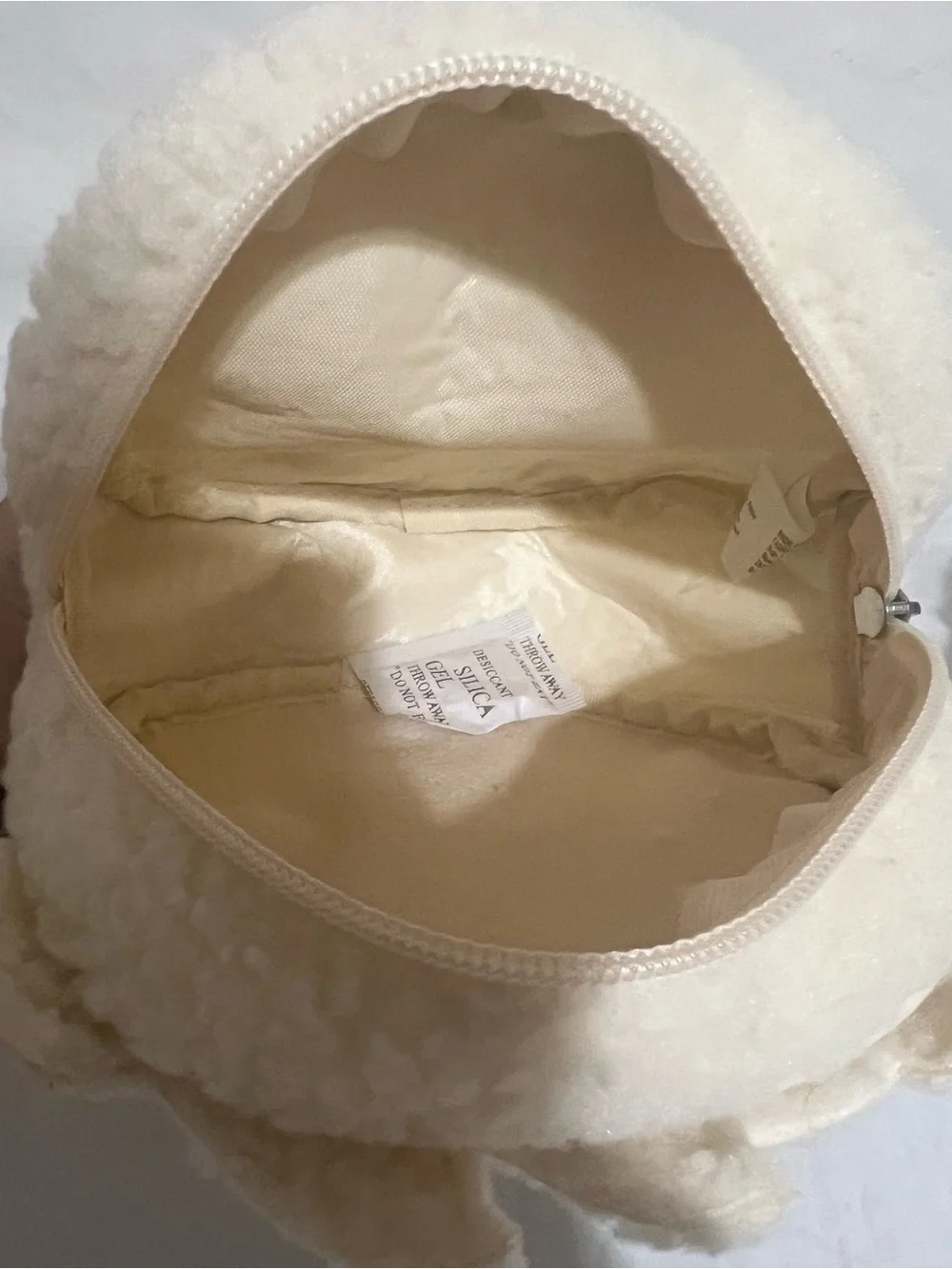 Bath & Body Works Polar Bear Mini Backpack Cream/White Pink Bow